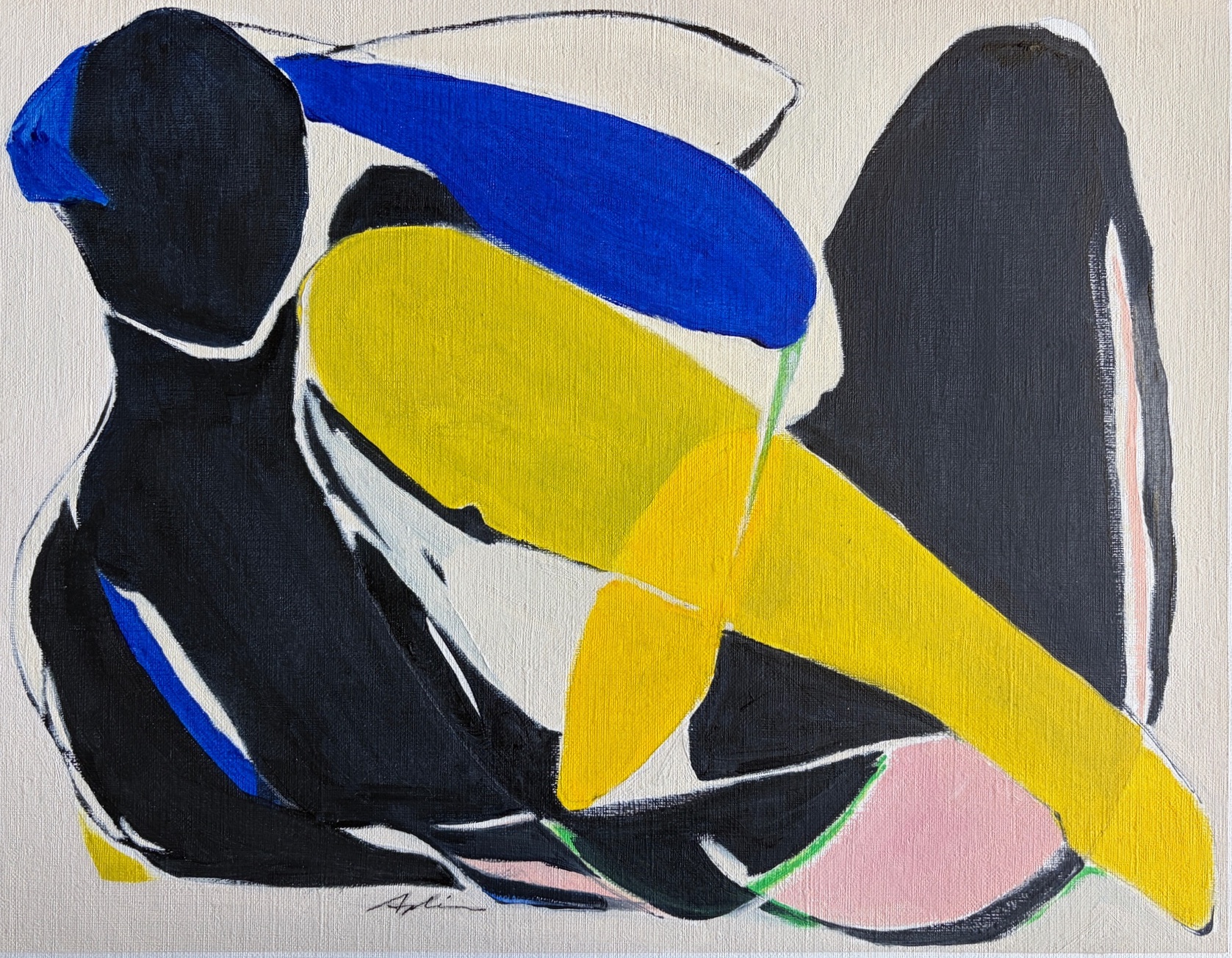 Reclined Figure—Blue, Yellow & Pink