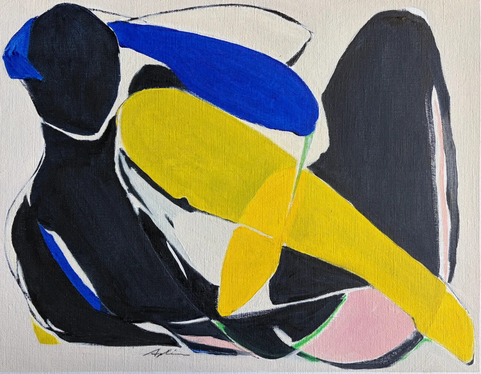 Reclined Figure—Blue, Yellow & Pink